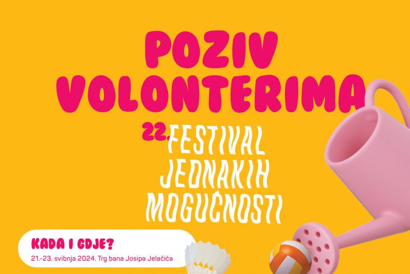 Poziv za volontiranje na 22. Festivalu jednakih mogućnosti (22. F=M)
