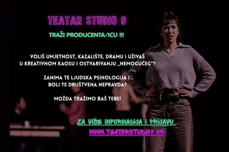 Teatar Studio 9 traži producenta/icu