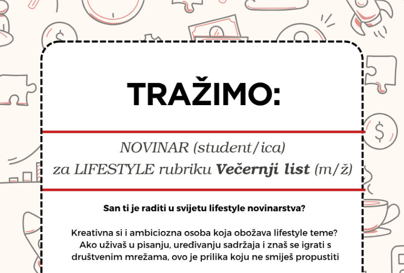 Večernji list traži studenta/icu za LIFESTYLE rubriku