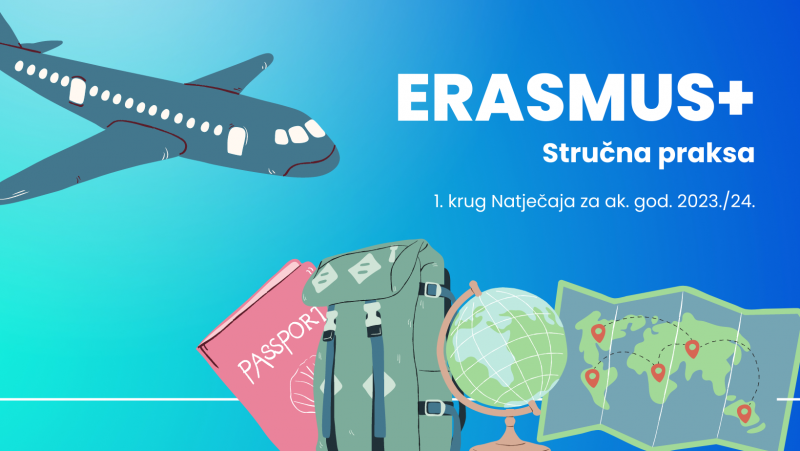 Natječaj za mobilnost studenata u svrhu stručne prakse Erasmus+ (KA131) - 1. krug Natječaja za ak. god. 2023./24.